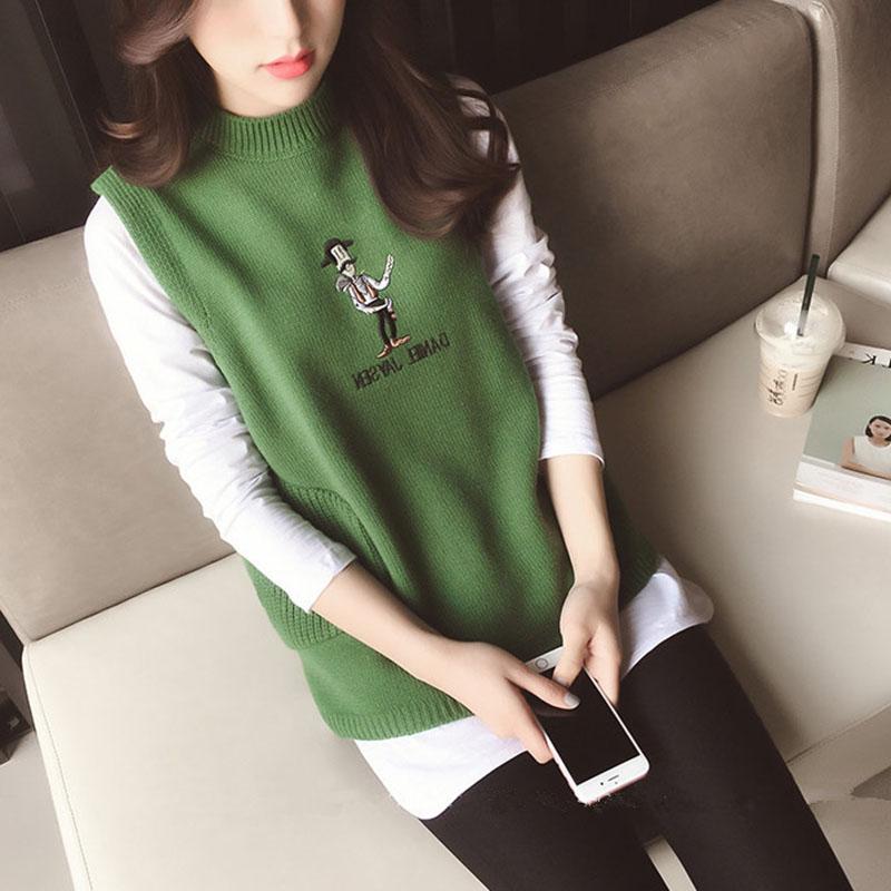 Spring and Autumn Knitted All-match Vest Loose Slimming Bottoming Shirt Fashion Pullover Women's Top