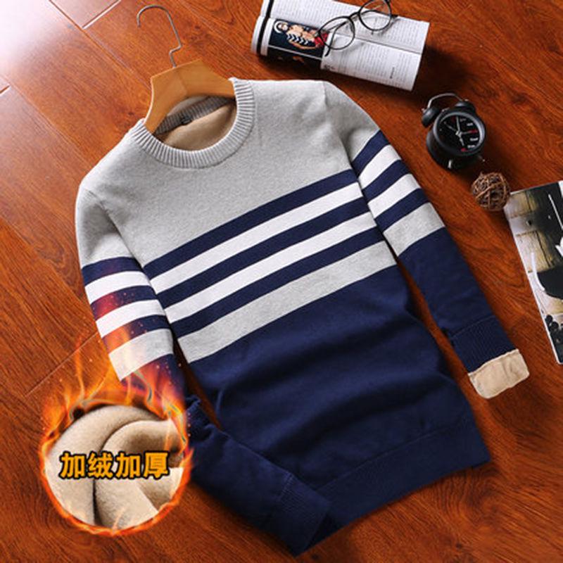 Sweater Mens Pullover Striped Slim Fit Jumpers Knitred Woolen Autumn Korean Style Casual Men Clothes