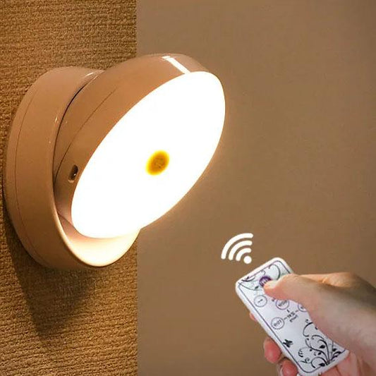 Rechargeable Battery Night Light Remote Control White Bedside Light Human Body Induction Light Portable Dimmable Night Lamp