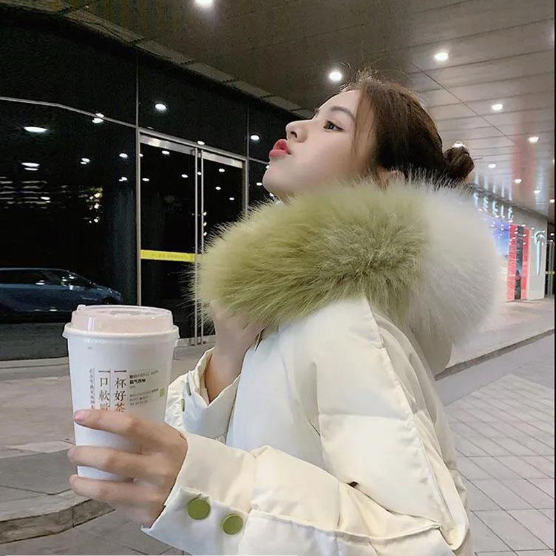 Women's Over-the-knee Mid-length Padded Coat Winter Coat Thick Padded Coat Big Fur Collar Loose Bread Parkas