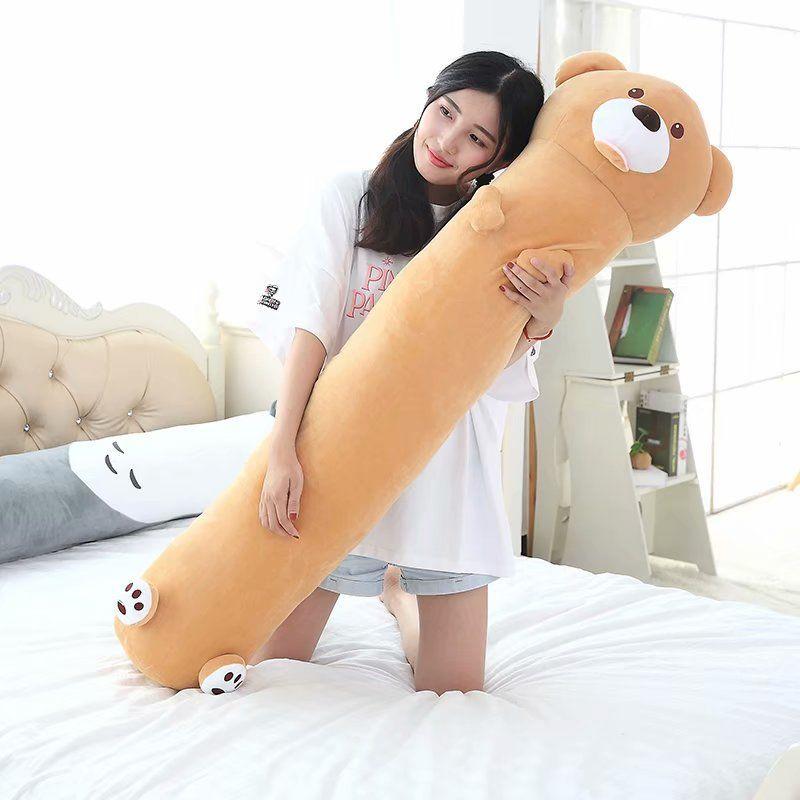 Long Strip Pillow Cylindrical Plush Sleeping Pillow Removable Washable Bed Sleeping Pillow