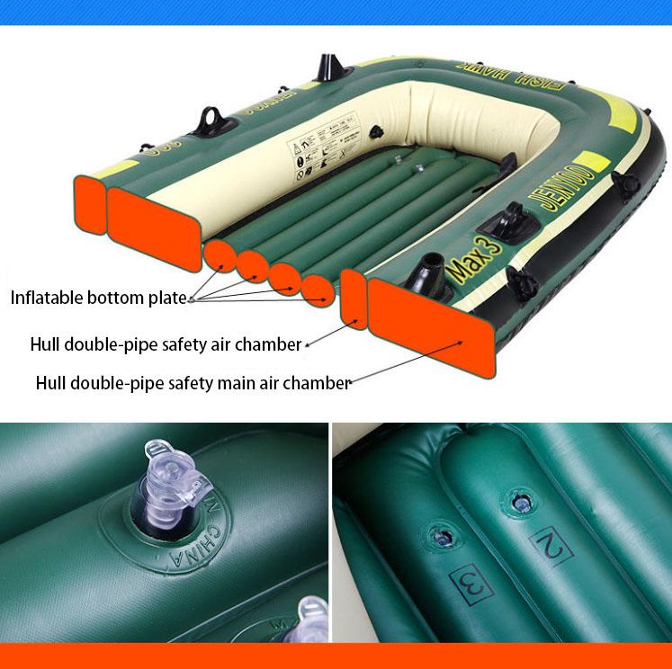 Automatic Inflatable Rowing Boat Thickened To Increase Kayak Inflatable Boat Wear-resistant Assault Boat Life Boat Fishing Boat 2/3/4 People