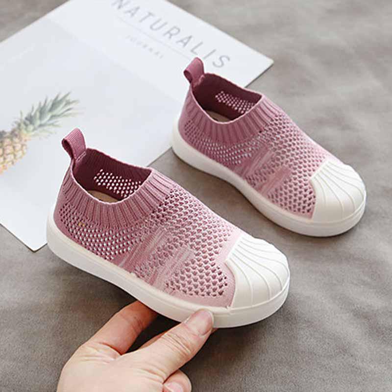 Summer Knitting Baby Toddler Shoes Sneakers Sandals Kids Breathable Basketball Shoes Lightweight Running Shoes Wear-resistant Deodorant Child Shoes