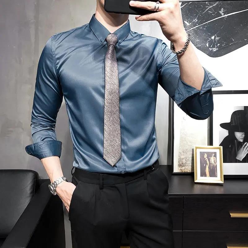 Men's Non-iron Tailoring Slim-fit Shirt Long-sleeved Business Suit Bottoming Shirt