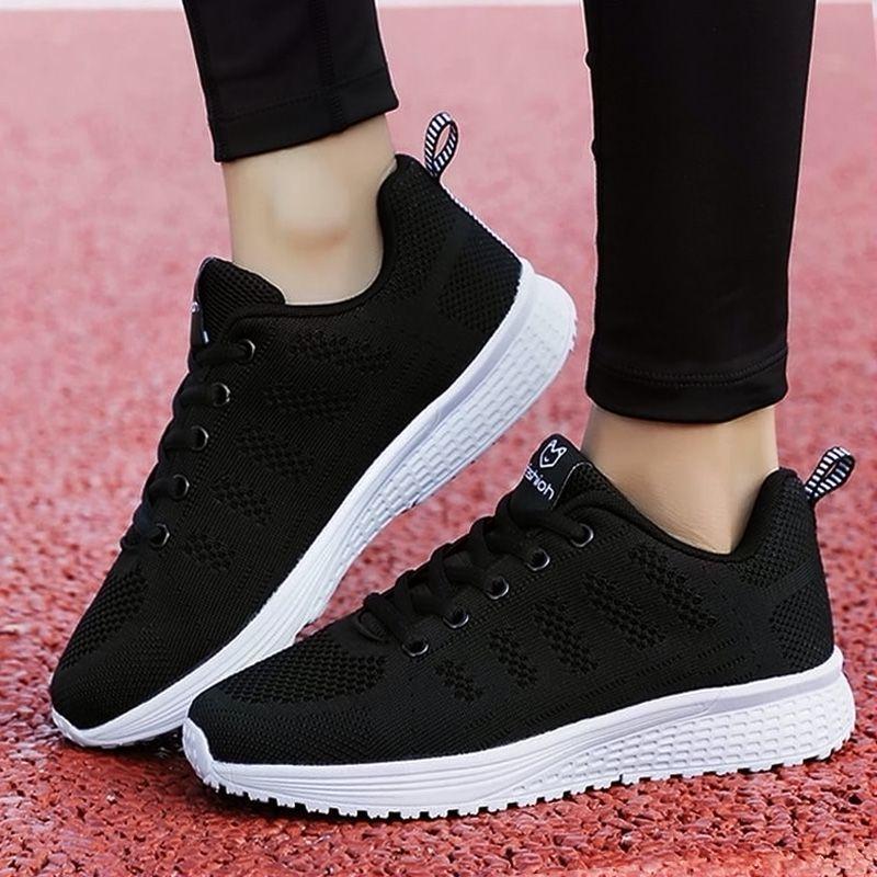 Women Casual Shoes Breathable Walking Mesh Flat Shoes Woman Contrast Color Sneakers Women Tennis Sports Shoes