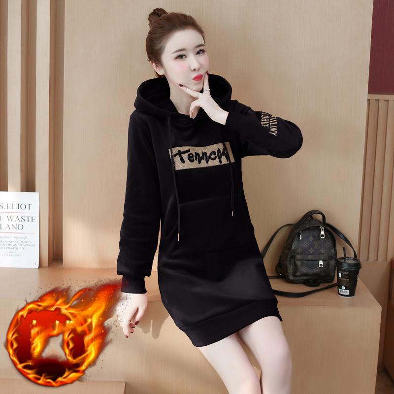 Fashion Trend Gold Velvet Sweater Autumn and Winter Thickening Plus Velvet Warm Hooded Blouse