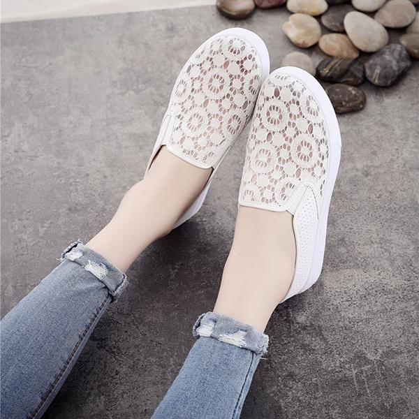 Women Summer Baotou Shoes Antiskid Soft Bottom Solid Color Shoes Outdoor Casual Mesh Patchwork Low Top Shoes