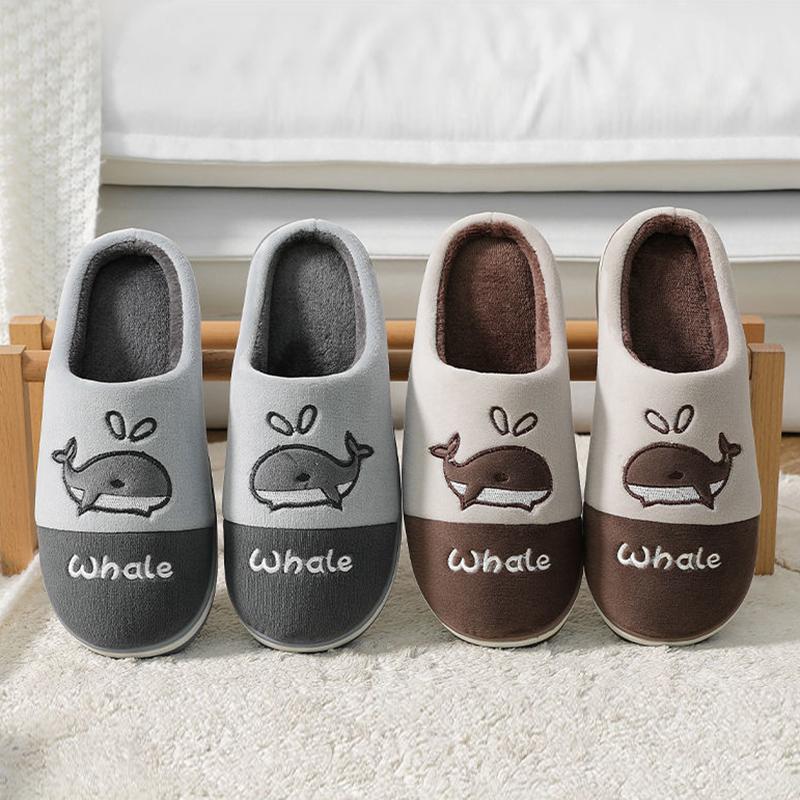 Winter Unisex Indoor Cotton Slippers Thick-soled Non-slip Home Household Couple Slippers Warm Thick Plush Slippers