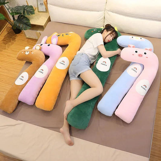 Soft Plush Strip Pillow Children's Lovely Sleeping Artifact Side Sleeping Clip Leg Bed Back Cushion with Pillow Removable and Washable