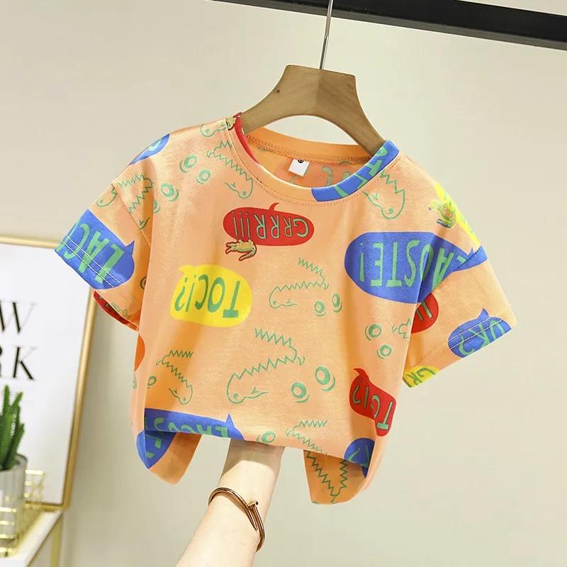 Children's Clothing Boys Short -sleeved T -shirts Summer Bottom Shirt Children's Half -sleeved Male Baby Girl Shirt