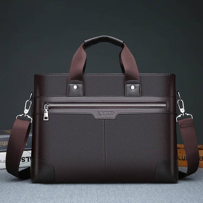 Men Genuine Leather Office Business Briefcase Laptop Case Attache Portfolio Bag Messenger Bag