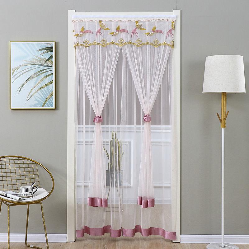 Mosquito Curtain Home Bedroom Kitchen Partition Gauze Curtain Self-adhesive Curtain Velcro Free Perforated Curtain Fabric