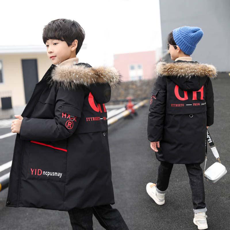 Winter Jackets for Boys Warm Coat Kids Clothes Children Clothing Baby Fur Hooded Jacket Down Parkas