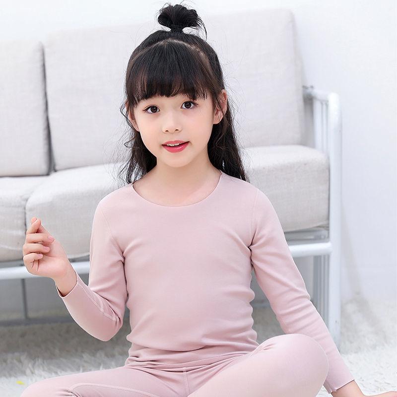 Children's Thermal Underwear Set Self-heating Inner Wear Autumn and Winter Plus Velvet Autumn Clothes Long Trousers