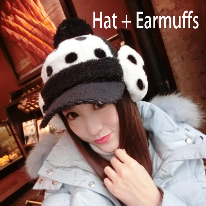 Windproof hat Autumn winter Warm hat Thick hat Fashion Woman hat Plush Cotton hat Trendy wild hat