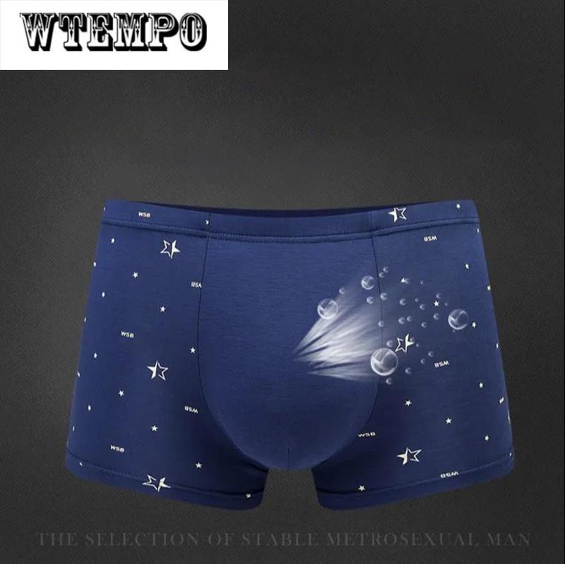 4 Pcs Men Boxer Briefs Underwear Elastic U Convex Underpants Soft and Comfortable Boxer Shorts