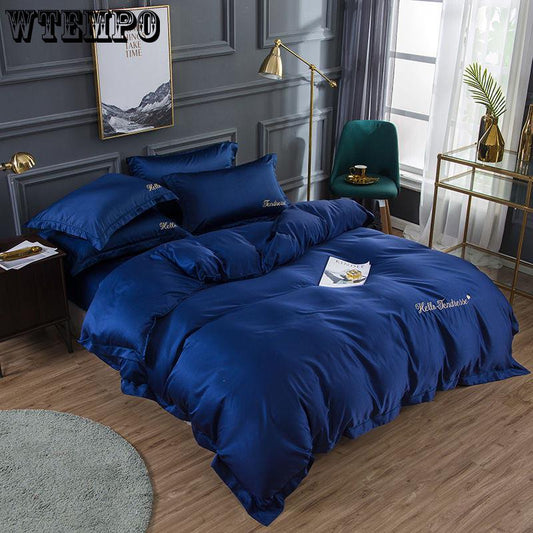 Bedding Sets Quilt Cover Duvet Cover Luxury 4pcs Home Furnishing Ice Silk Luruxy Bedclothes