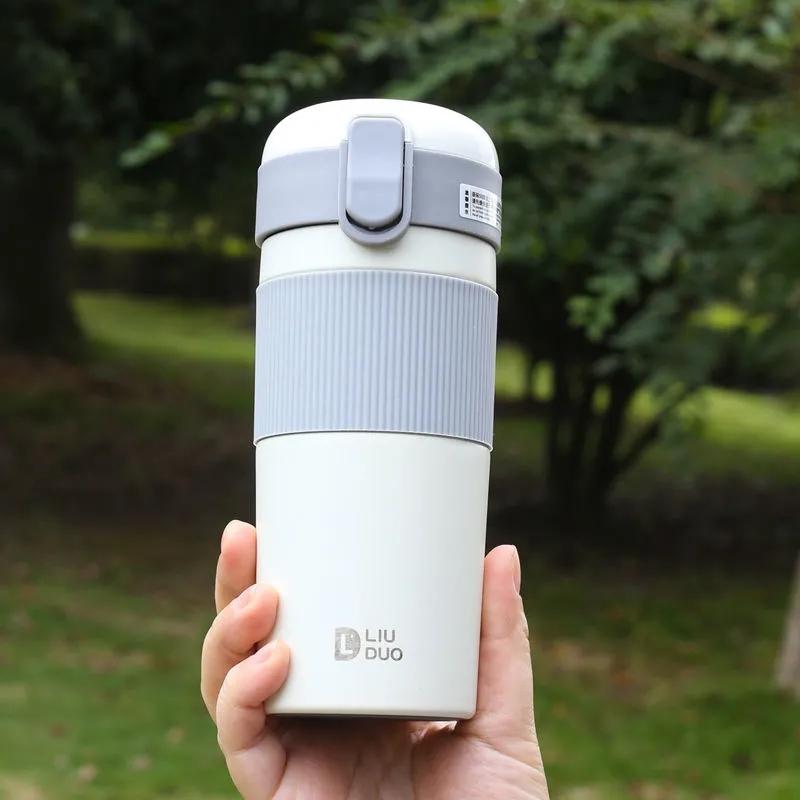 Straw Thermos Cup Girls Water Cup Student Portable Coffee Cup Portable Thermos Cup Large Capacity Cup