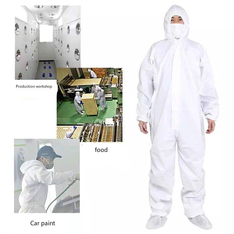 Disposable protective clothing safety and protective non-woven thick workwear dustproof jumpsuit