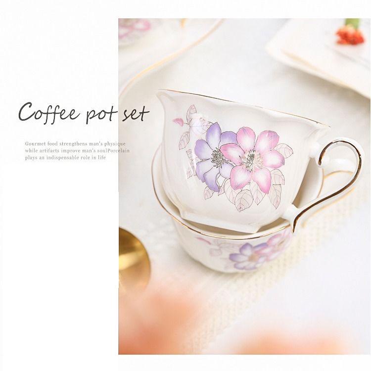 European Bone china coffee set Creative simple ceramic porcelain dish Afternoon tea milk cup