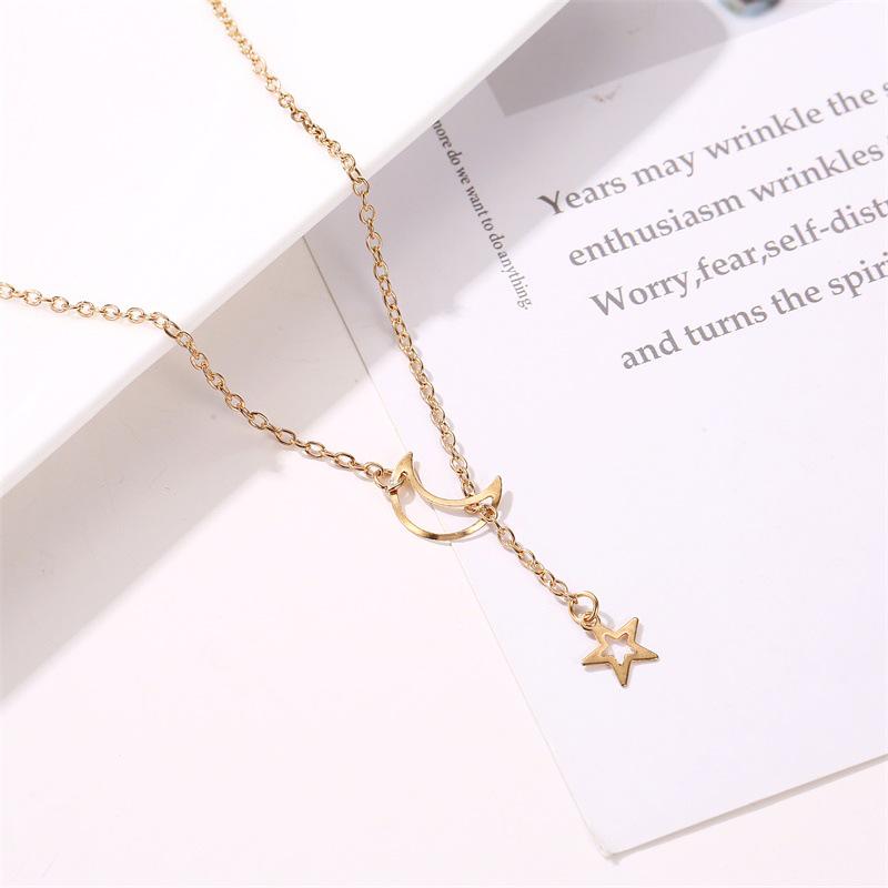 Jewelry Europe and The United States Sexy Stars Moon Pendant Simple Wild Necklace Female Accessories