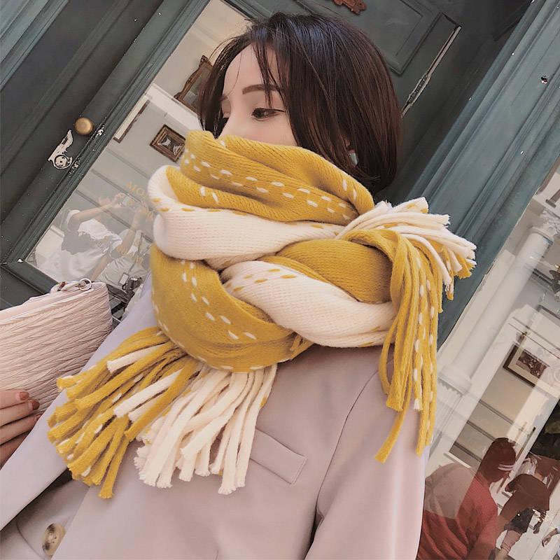 Scarf Women Autumn Winter Female Wool Plaid Svarves Ladies Cashmere Scarves Long Shawl Wrap Blanket