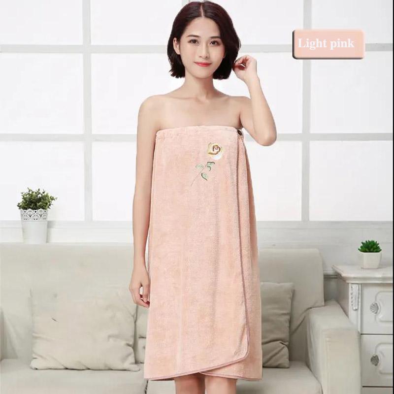 High-end Coral Fleece Bath Towels Can Be Worn with Adult Feminine Embroidered Tube Tops and Breast Wrap Bath Skirts Are Super Soft and Super Absorbent