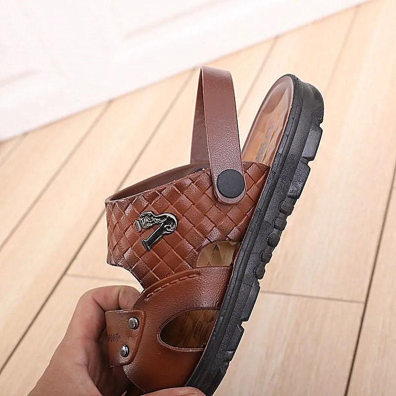 Summer Men's Sandals Korean Version of Breathable Beach Shoes Soft-soled Dual-use Slippers Non-slip Men's Sandals Outdoor Waterproof Flip-flops