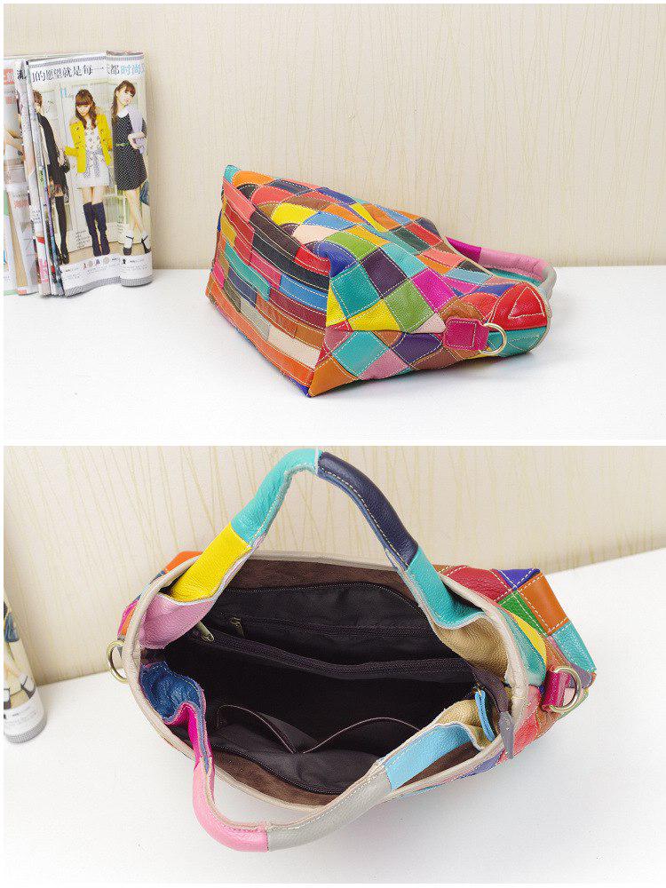 Luxury Genuine Leather Women Colorful Handbags Ladies Natural Cow Leather Shoulder Bag Female P