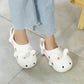 Female Cute Cartoon Rabbit Hole Shoes Summer Students Wear Non-slip Ins Girl Baotou Sandals and Slippers Outdoor Casual Sandals Home Bathroom Slippers