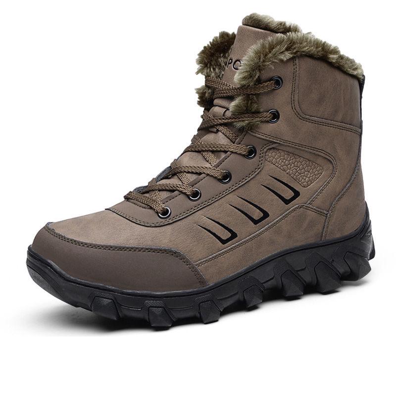 Snow Boots Men's Winter Warm Thick PlushShoes Waterproof Outdoor Men's Cotton Boots Size 38-48