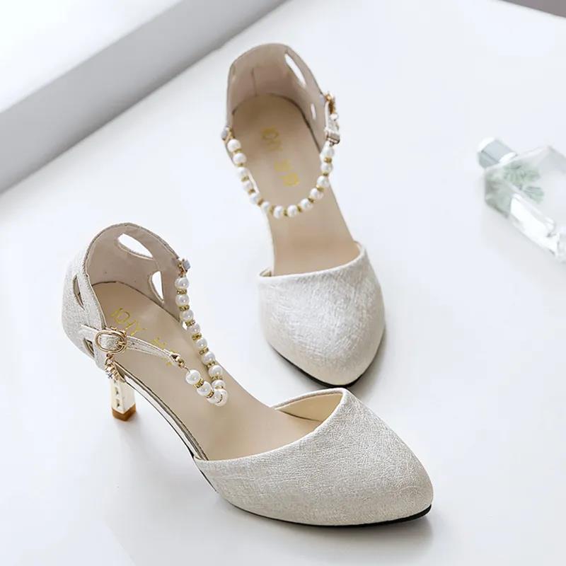 High-heeled Sandals Women's One-line Buckle Stiletto Shoes All-match Work Shoes