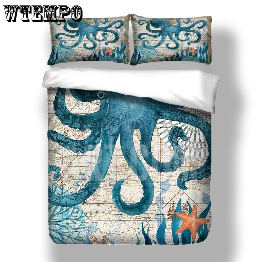 3D Octopus Bedding Set Duvet Cover Sets for Twin Full Queen King Bed Bedline Home