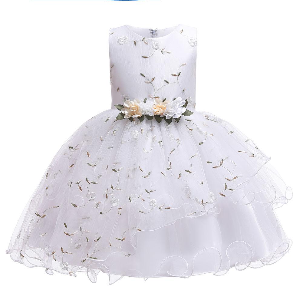 Lovely Print Flower Little Baby First Communion Dress Birthday Party Dress For Girls