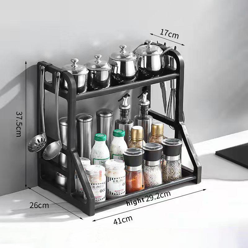 Kitchen Shelves Spice Rack Storage Rack Chopsticks Knife and Fork Rack Free Punch Artifact Plastic Kitchen Organizer