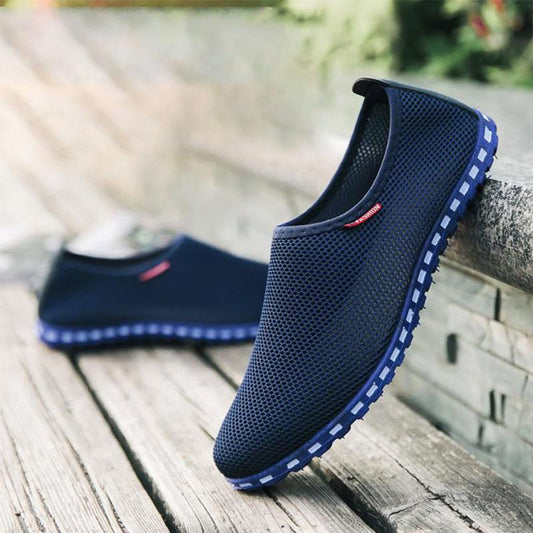 Men's Shoes Mesh Shoes Breathable Shoes Retro Cloth Shoes Casual Lazy Soft Bottom Beanie Shoes