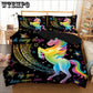 3Pcs Set Cartoon Fashion Classic 3D Rainbow Unicorn Horn  Bedding Sets Printed Duvet Cover