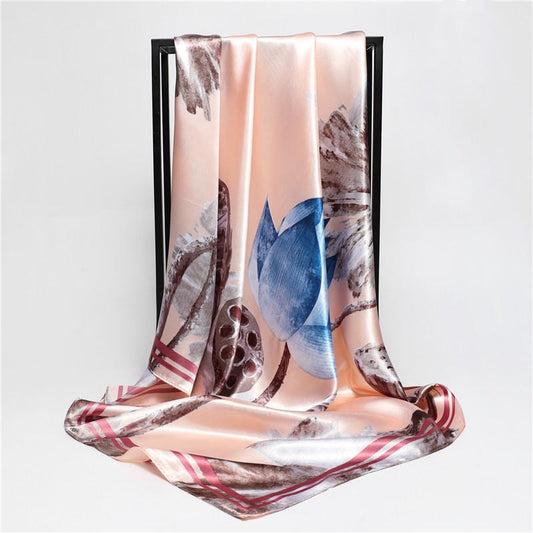 Fashion Print Scarves For Women Silk Satin Scarf Female 90*90cm Square Shawl Scarfs For Ladies