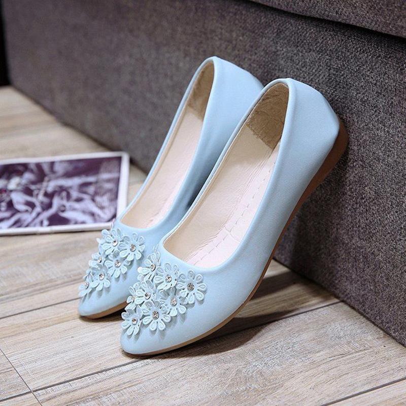 Pointed-toe Leather Shoes Single Shoes Soft-soled Flat-heeled Women's Flat-bottomed Pointed-toe Shoes Shallow Mouth Casual Women's Single Shoes