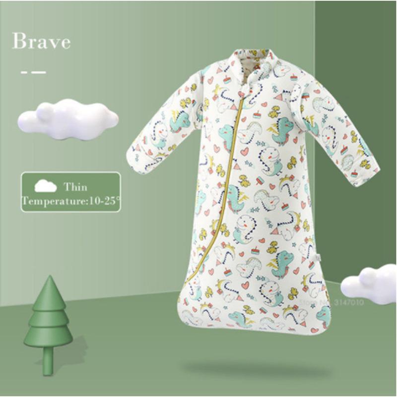 Baby Organic Sleeping Bag Detachable Long Sleeve Wearable Blanket Envelope Winter Warm Girls Boys Clothes Bedding Quilt