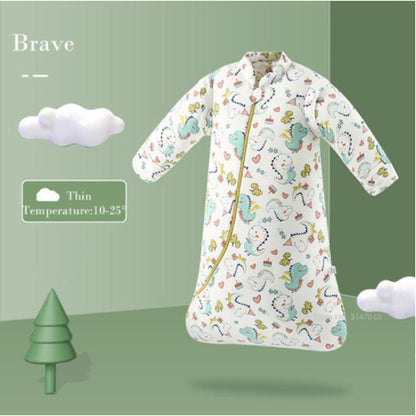 Baby Organic Sleeping Bag Detachable Long Sleeve Wearable Blanket Envelope Winter Warm Girls Boys Clothes Bedding Quilt