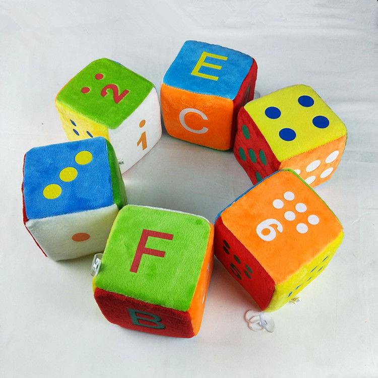 Large Number Points English Dice 10cm Sponge Plush Throwing Toys Children's Enlightenment Cognitive Toys