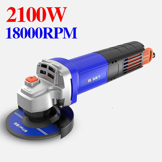 2100W Industrial Handheld Electric Grinder Multi-function Angle Grinder Wire Cutter Polisher 4m Line Long