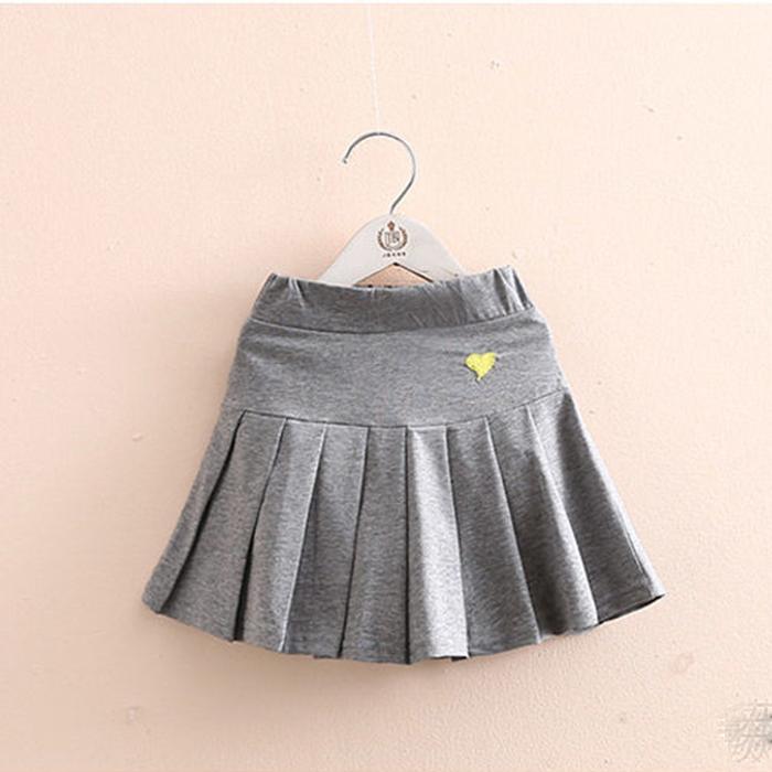 Autumn Spring Summer Casual 3 4-8 10 12 Years Kids  School Solid Color Training Dance Skirt with Shorts Pleated Skirt for Baby Girl