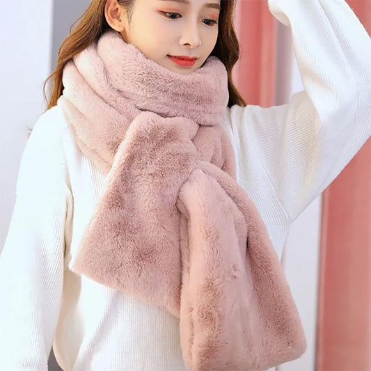 Women's Scarf Winter Warm Bib Thickened and Increased Imitation Fur Plush Cute All-match Bib Scarves