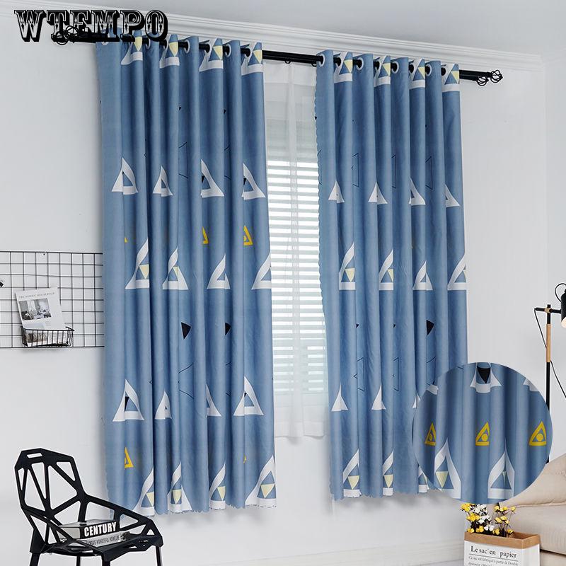 2pcs Short Curtain Living Room Bedroom Small Curtain Finished Shade Curtain