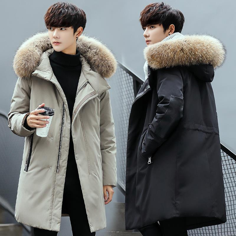 Medium and Long Section Cotton Clothing Large Size Down Jacket Trend Leisure Men's Clothes Winter