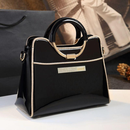 Luxury Handbags Patent Leather Messenger Bag Simple Box Shoulder Handbag Ladies Office Work Totes