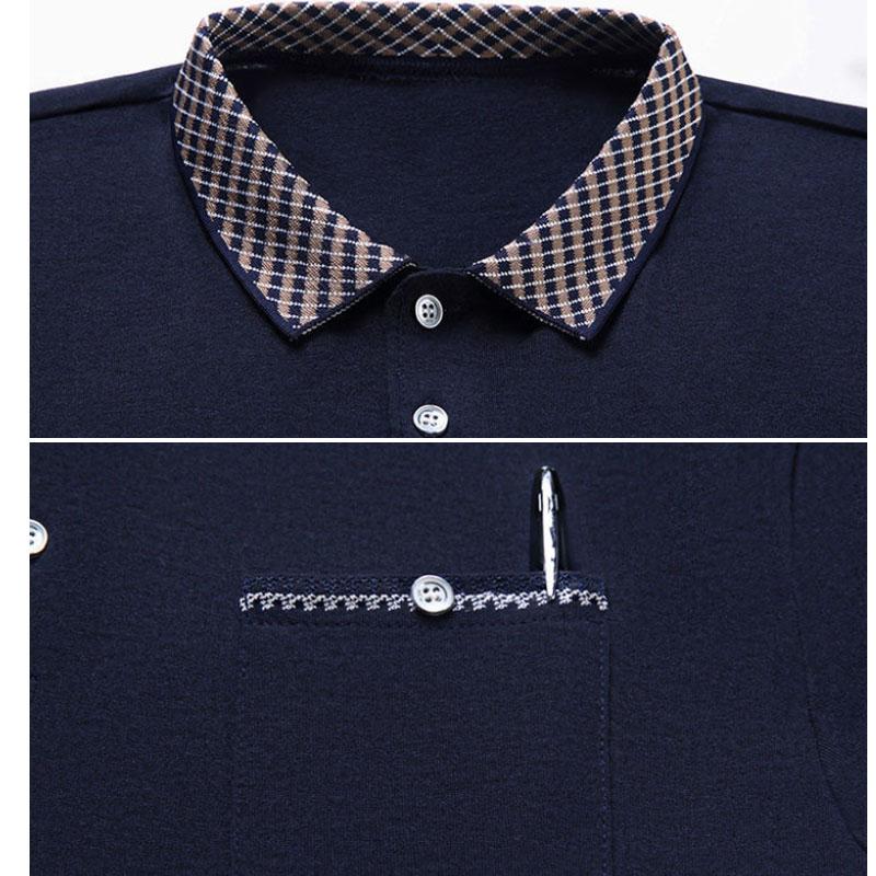 Autumn Long-sleeved POLO Shirt Middle-aged Men's Lapel Business Shirt Thin Dad Outfit