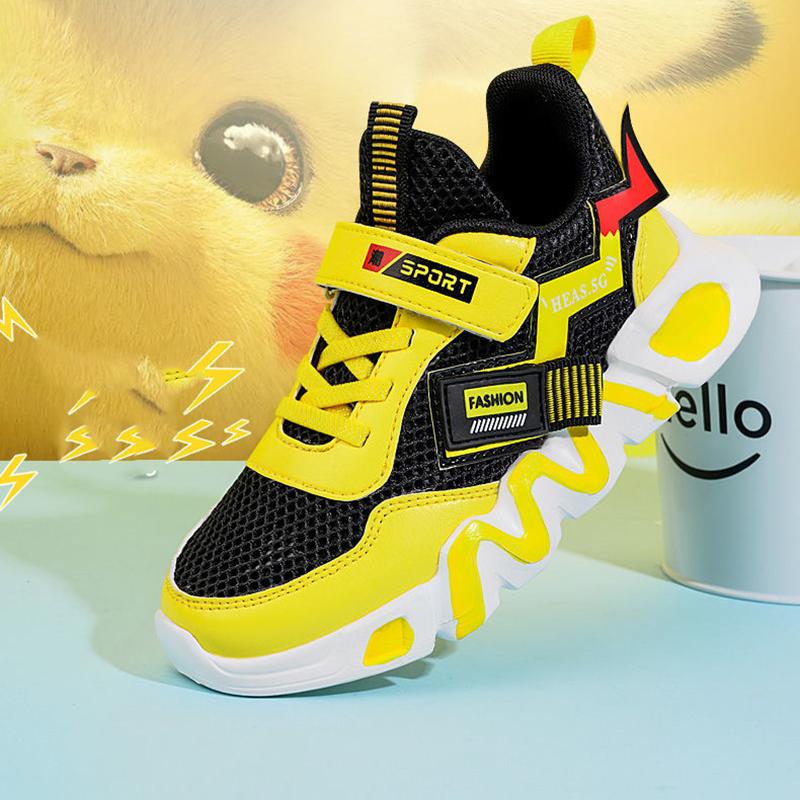 Pull Back Boys' Sneakers Summer Mesh Breathable Children's Shoes Boy's Hollow Single Mesh Box Shoes